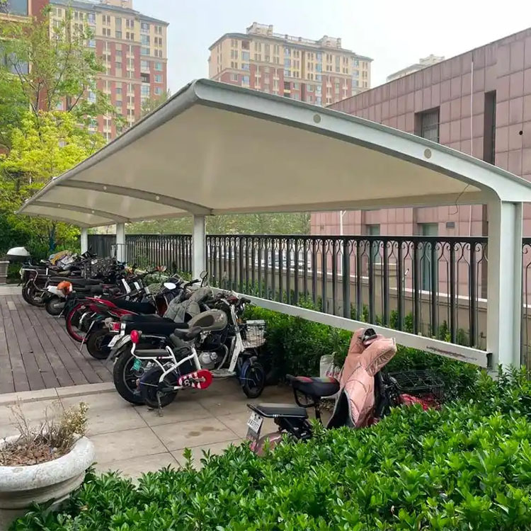 洛隆县膜结构电动车棚